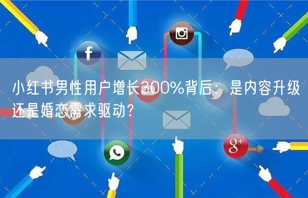 小红书男性用户增长300%背后：是内容升级还是婚恋需求驱动？