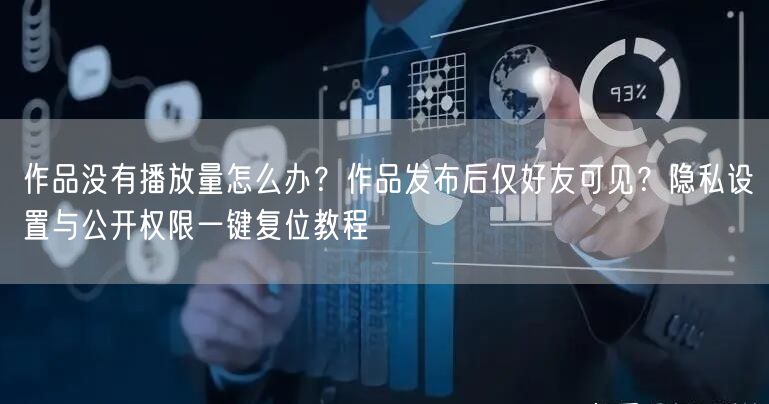 作品没有播放量怎么办？作品发布后仅好友可见？隐私设置与公开权限一键复位教程