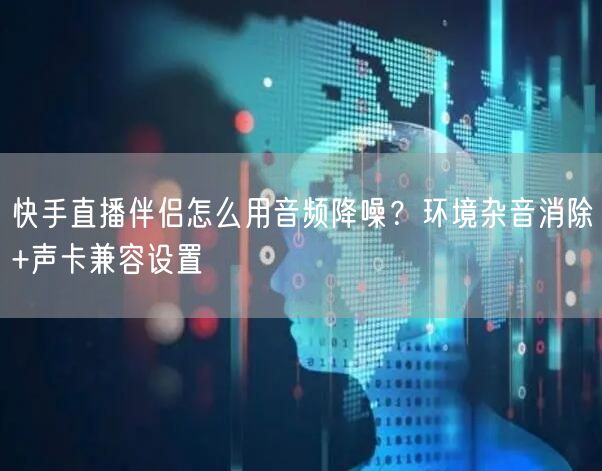 快手直播伴侣怎么用音频降噪？环境杂音消除+声卡兼容设置