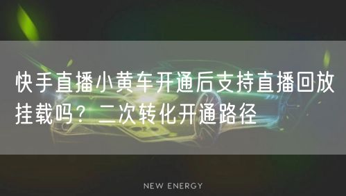 快手直播小黄车开通后支持直播回放挂载吗？二次转化开通路径